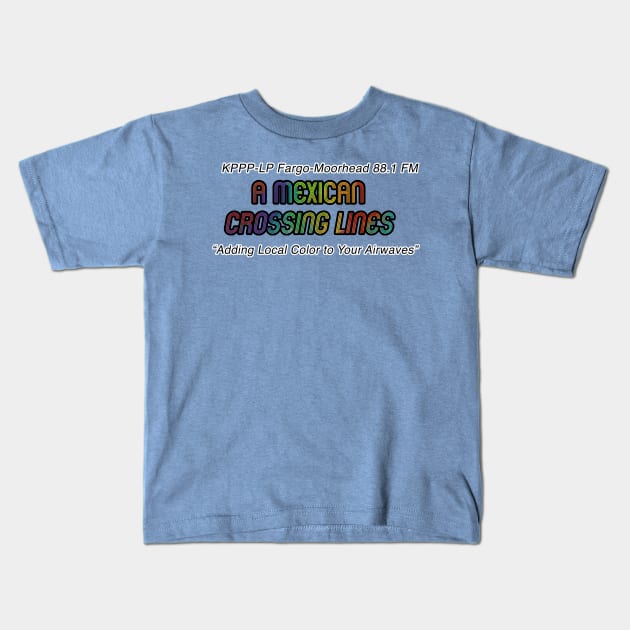 A Mexican Crossing Lines Logo Kids T-Shirt by SiqueiroScribbl